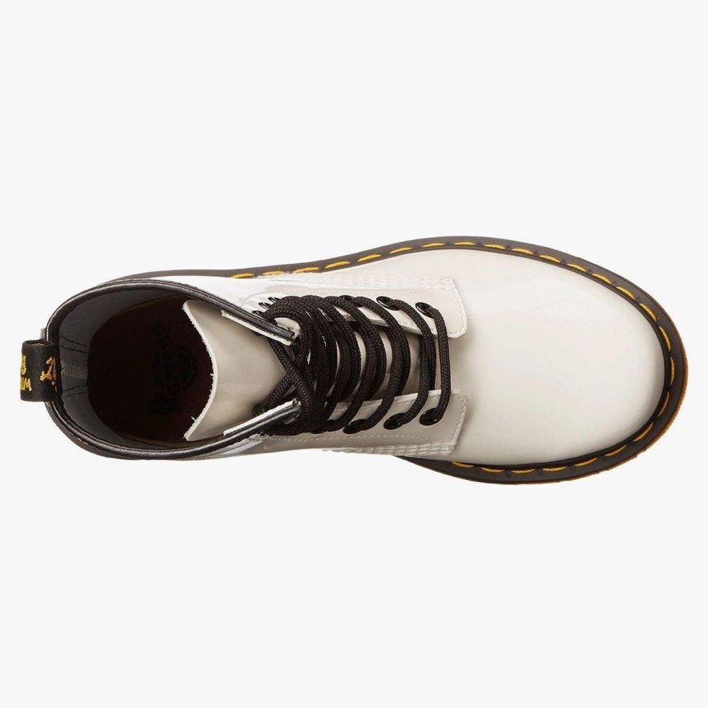 Dr. Martens White 1460 W Smooth Leather Lace Up Boots - Picture 4 of 14